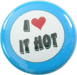 I love it hot Button blau - zum Schließen ins Bild klicken